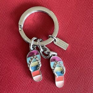 Coach LEGACY Enamel Flip Flop Charm Keyring EUC